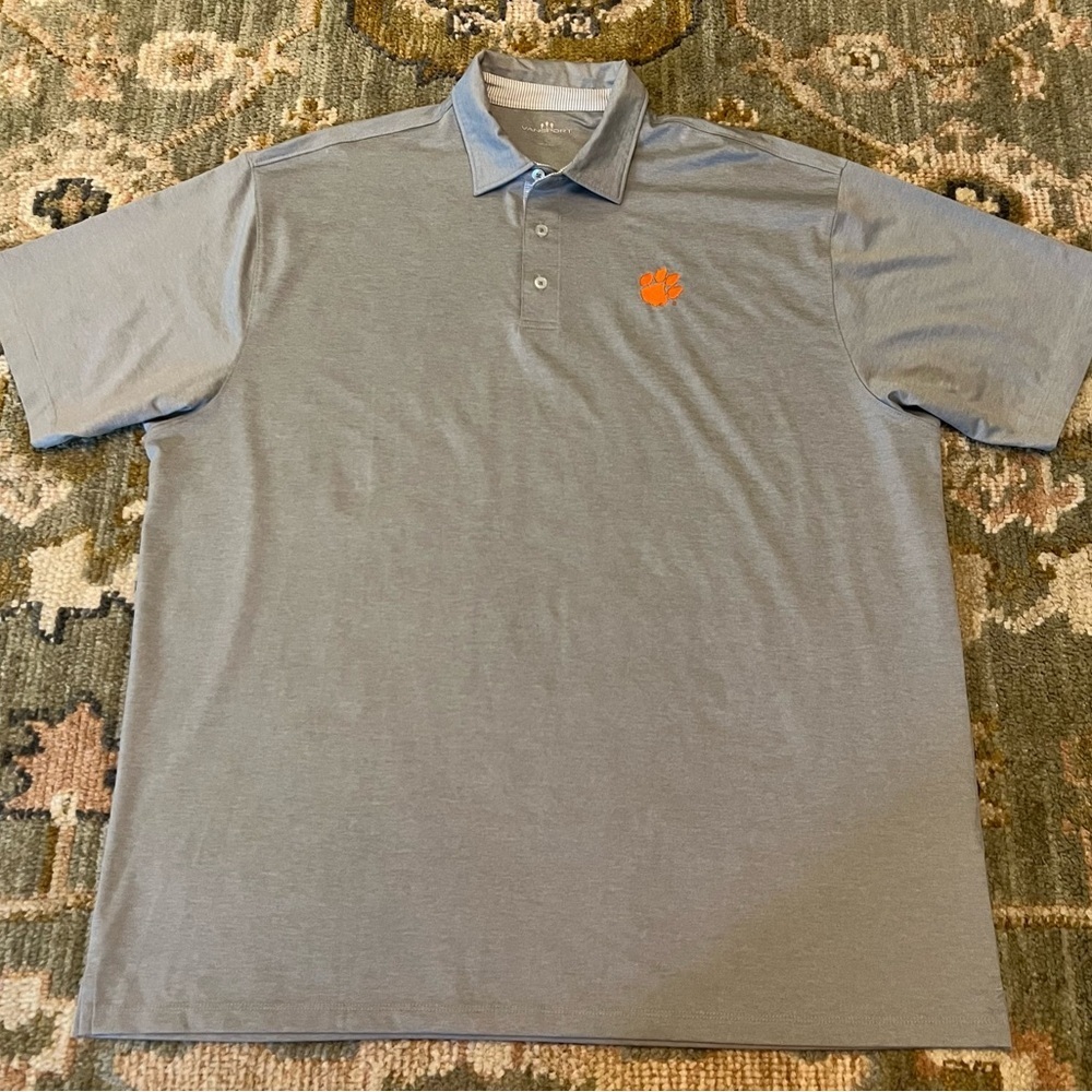 Clemson Tigers Vansport Polo Shirt‎ XL Color Grey Size XL